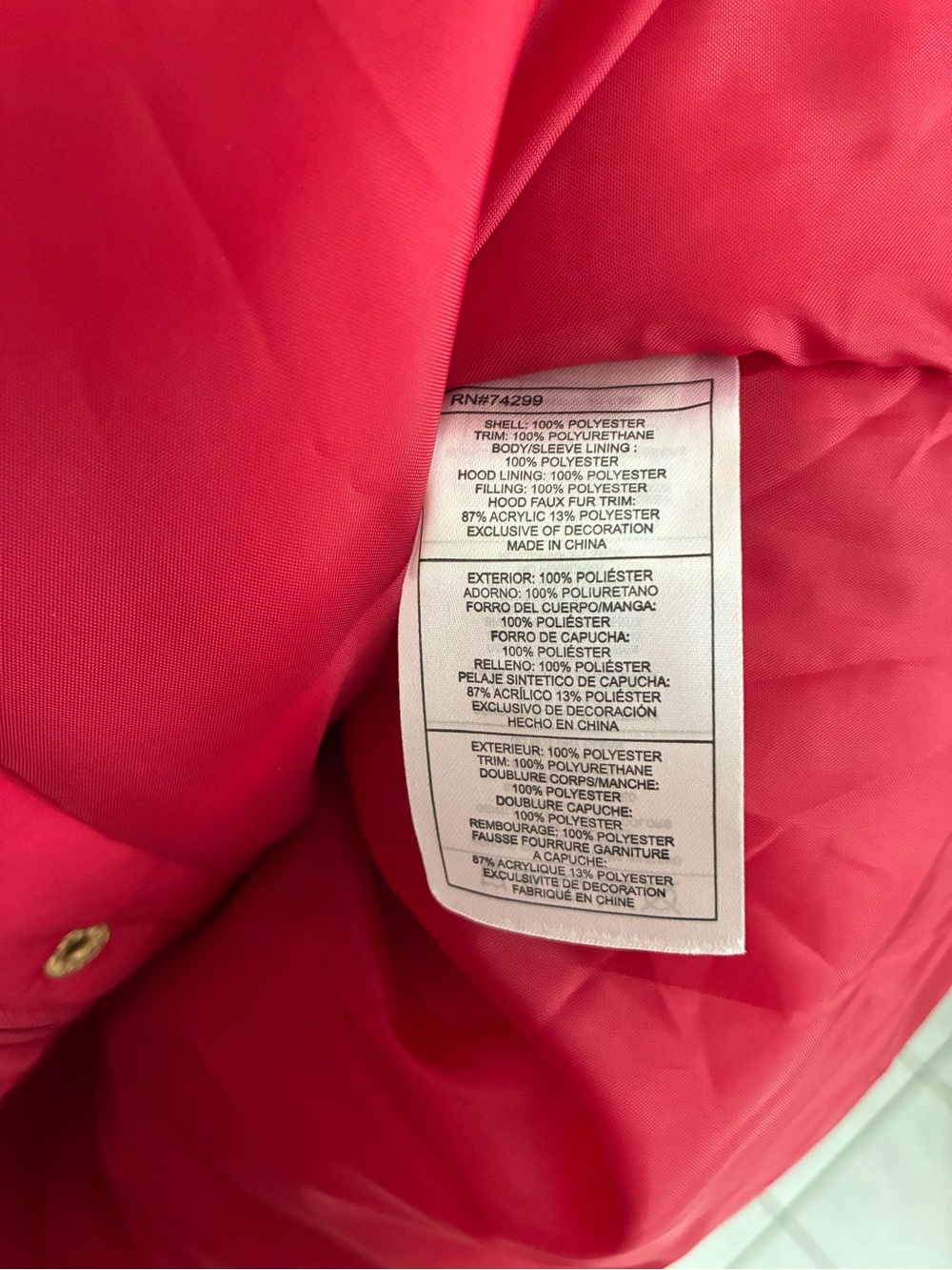 Rocawear Artic Blast Red Faux Fur Hooded winter Puffer Parka adjustable coat 3x - Picture 9 of 10